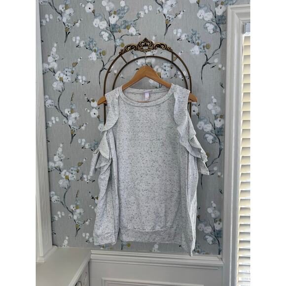 Isabel Maternity by Ingrid & Isabel Sweaters - Isabel Maternity by Ingrid & Isabel Light Gray Maternity Sweatshirt - Size Large